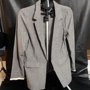 Black and White Striped Blazer